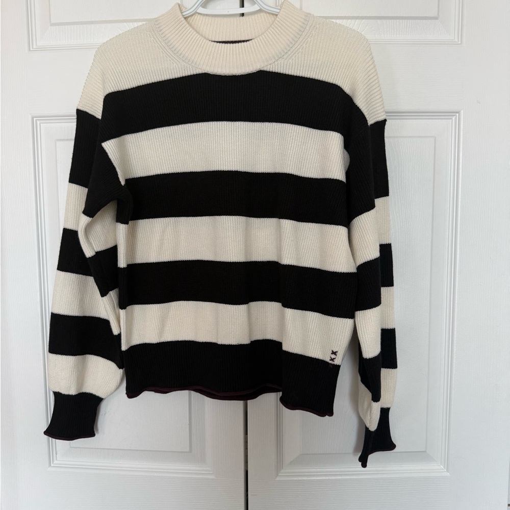 Scotch & Soda Ribbed Knit Striped Sweater Black & White size women’s small